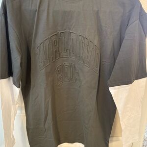 BoohooMAN WRLDWD Faux-layered grey shirt - Medium